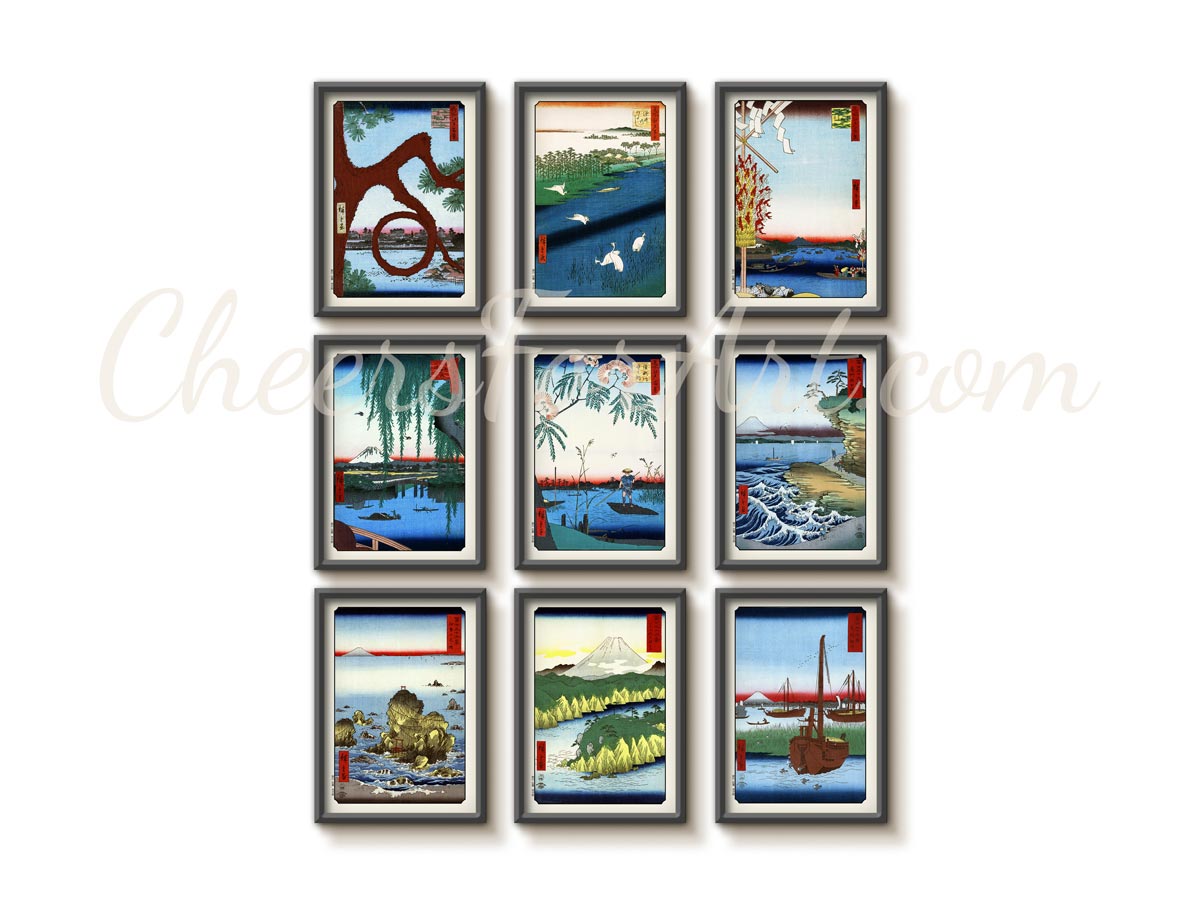 Cherry Blossoms and Bridge Andō Hiroshige - Art Print - Image 2