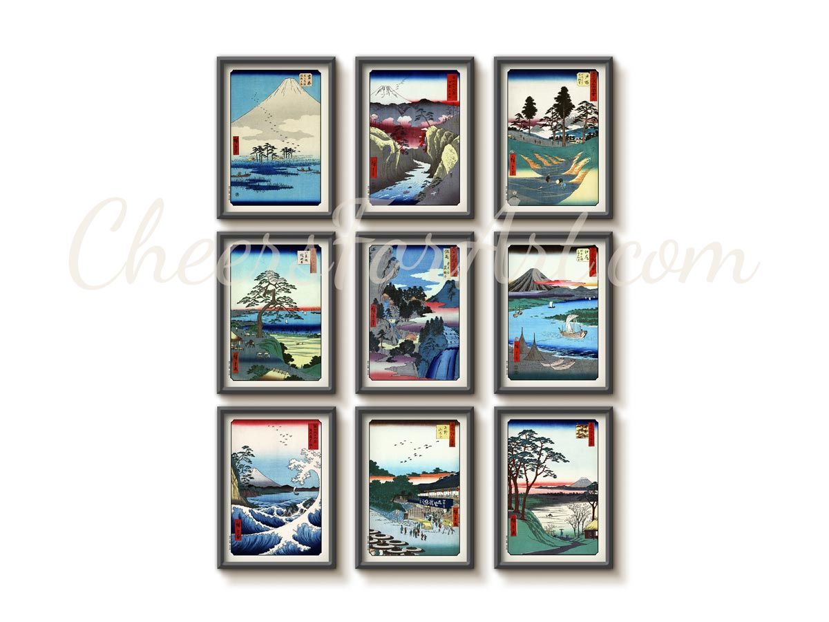 Cherry Blossoms and Bridge Andō Hiroshige - Art Print - Image 3