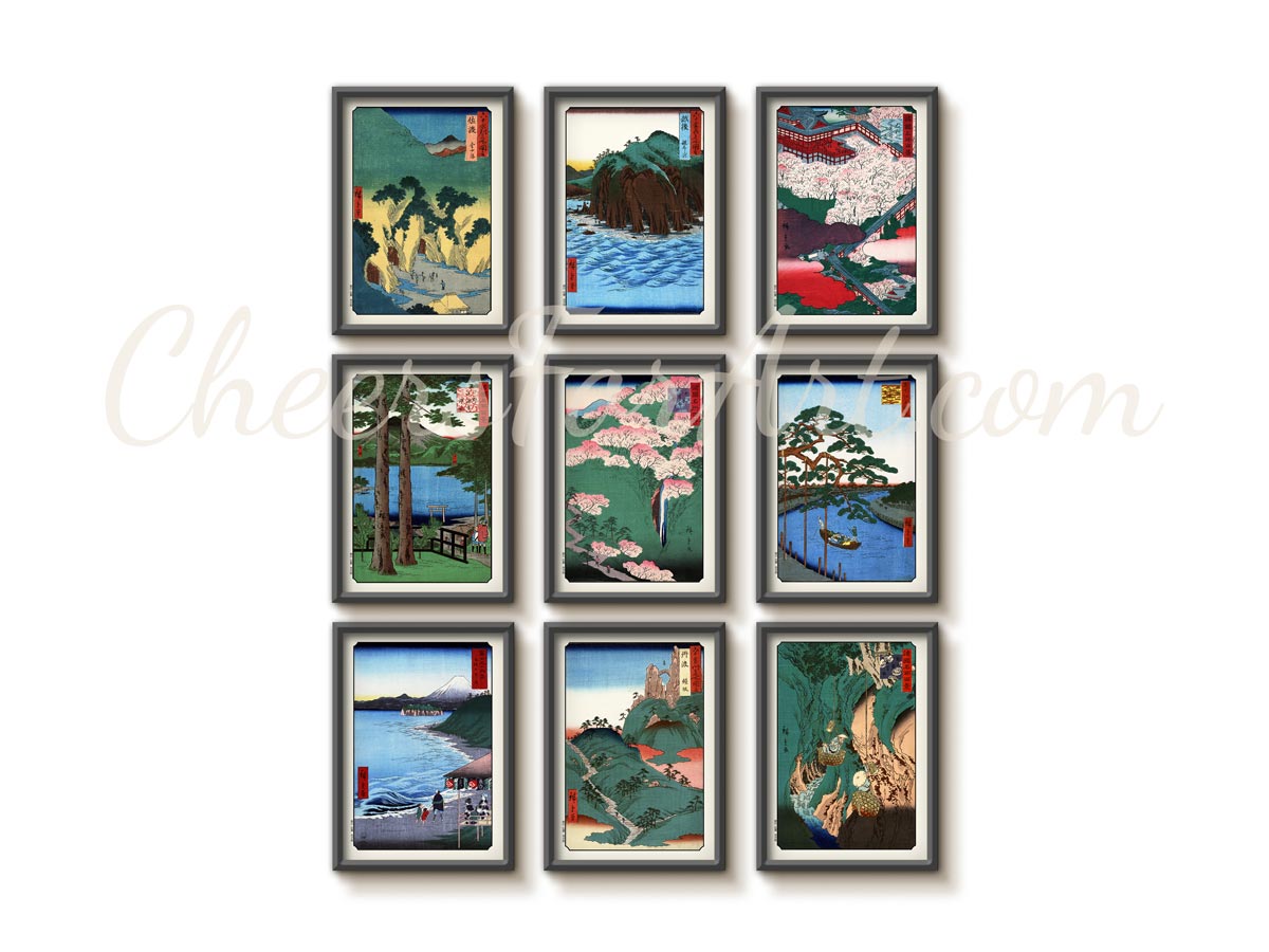 Cherry Blossoms and Bridge Andō Hiroshige - Art Print - Image 4