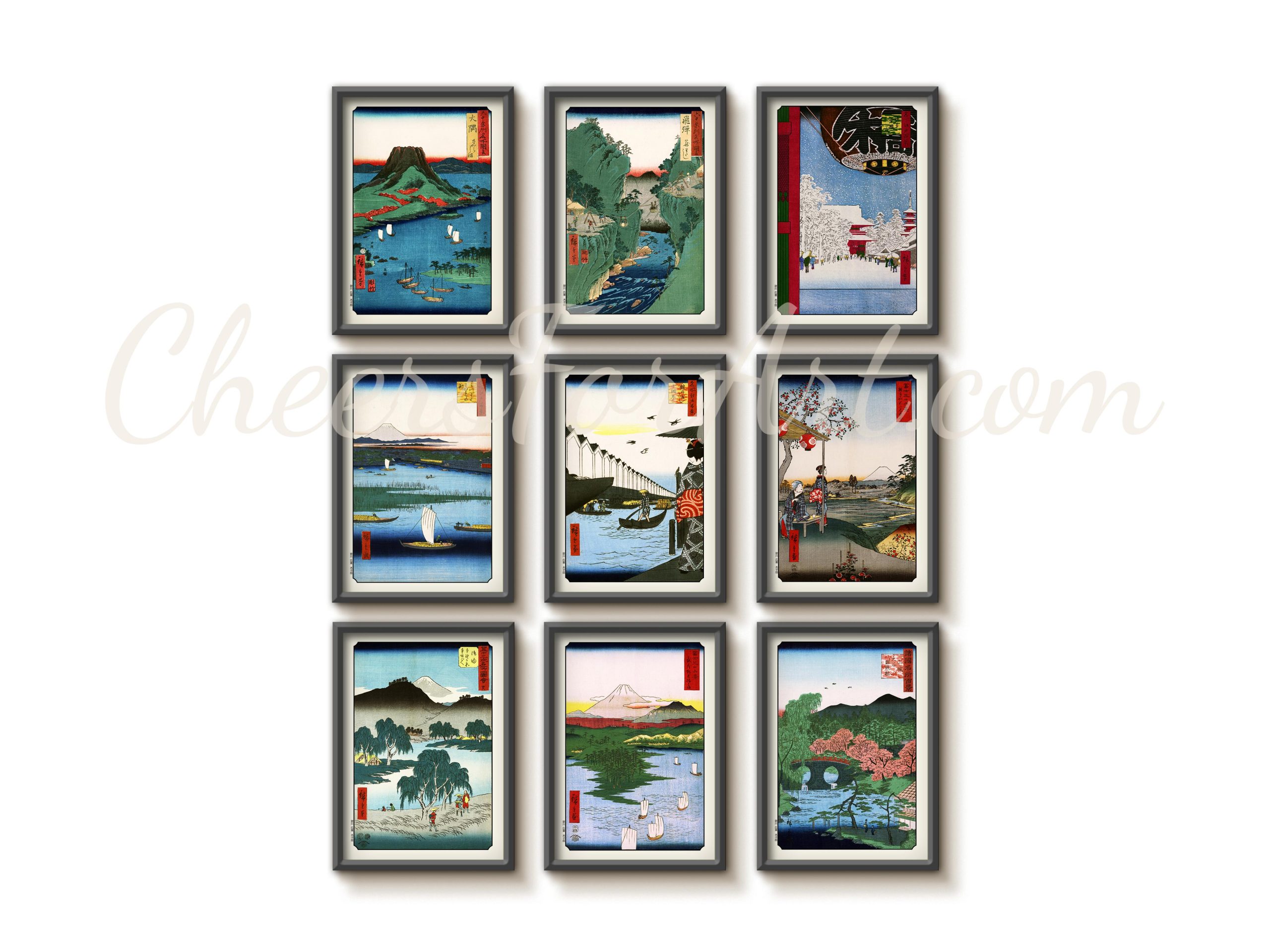 Cherry Blossoms and Bridge Andō Hiroshige - Art Print - Image 5