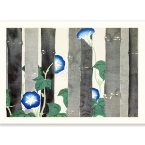 Japanese Kamisaka Sekka Bamboos and Morning Glories - Art Print Japanese Kamisaka Sekka Bamboos and Morning Glories - Art Print