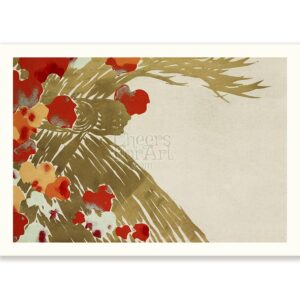 Japanese  Kamisaka Sekka Flowers and Haystack - Art Print Japanese  Kamisaka Sekka Flowers and Haystack - Art Print