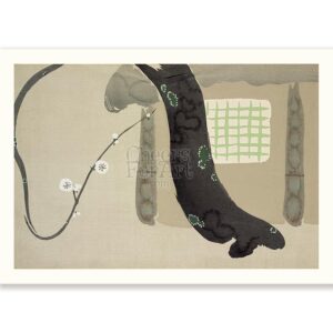 Japanese Kamisaka Sekka House and Tree - Art Print Japanese Kamisaka Sekka House and Tree - Art Print