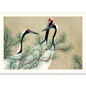 Japanese  Kamisaka Sekka Three Cranes  - Art Print Japanese  Kamisaka Sekka Three Cranes  - Art Print