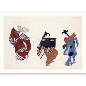 Japanese Kamisaka Sekka Three Dancers - Art Print Japanese Kamisaka Sekka Three Dancers - Art Print