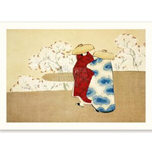 Japanese Kamisaka Sekka Women and Cherry Blossoms - Art Print Japanese Kamisaka Sekka Women and Cherry Blossoms - Art Print