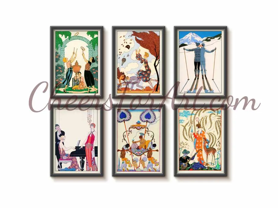 Lady in Blue George Barbier - Art Print 2 Lady in Blue George Barbier - Art Print - Image 2