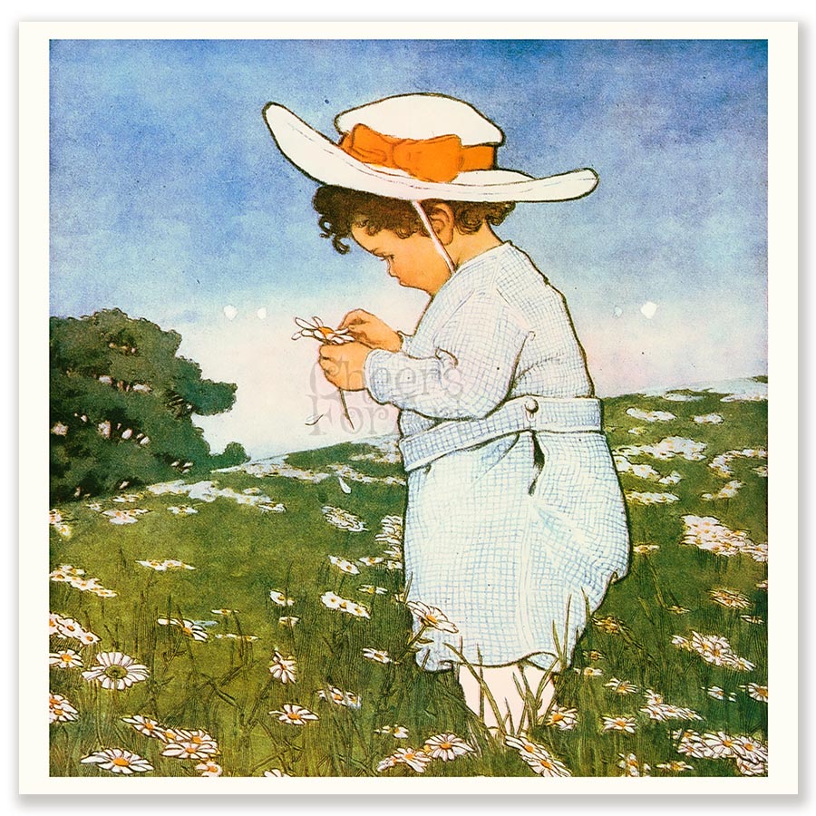Jessie Willcox Smith Kid with flowers - Art Print 1 Jessie Willcox Smith Kid with flowers - Art Print
