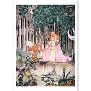 Kay Nielsen Prince by the Fountain - Art Print