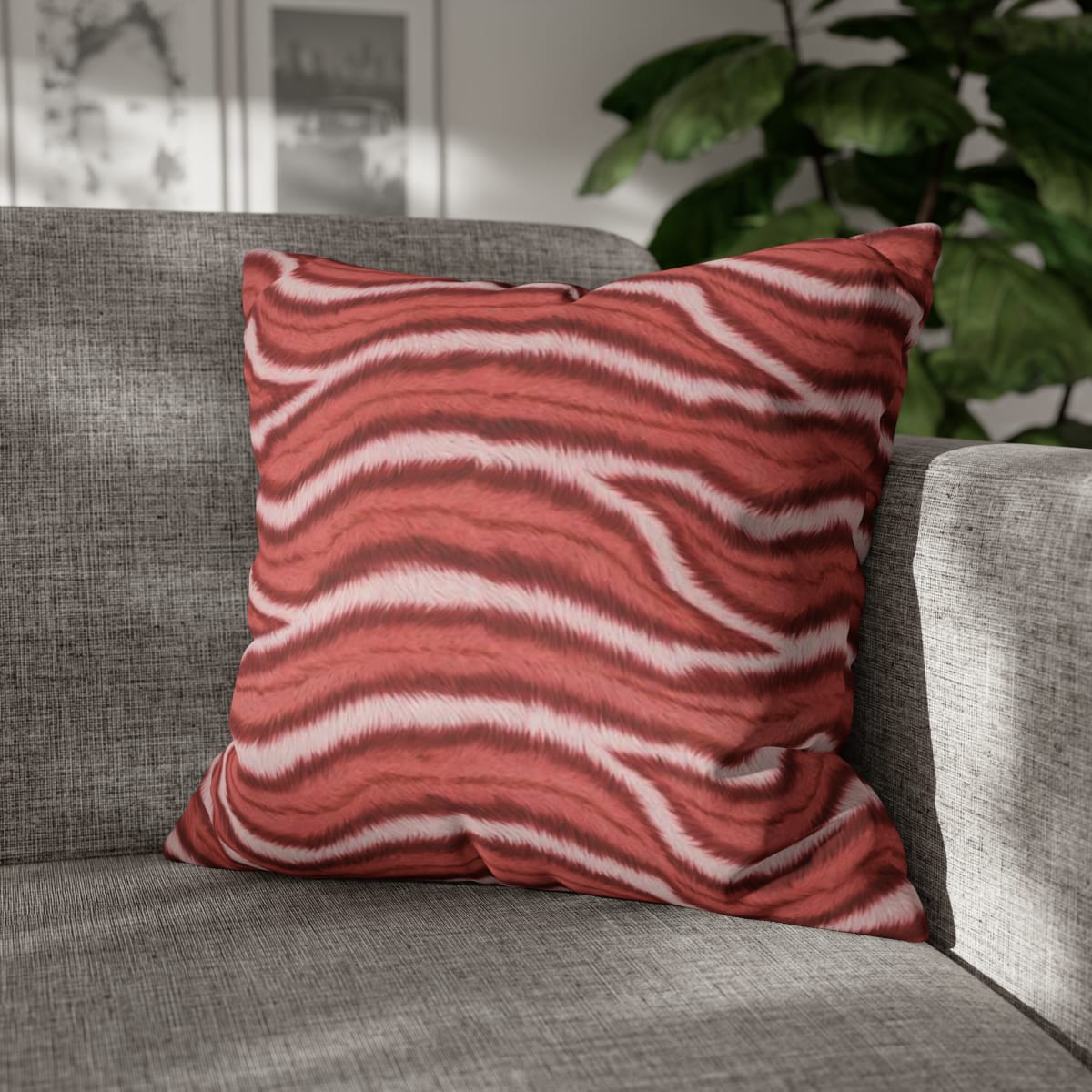 Animal Fur Pattern in Red - Pillow Case - Image 4