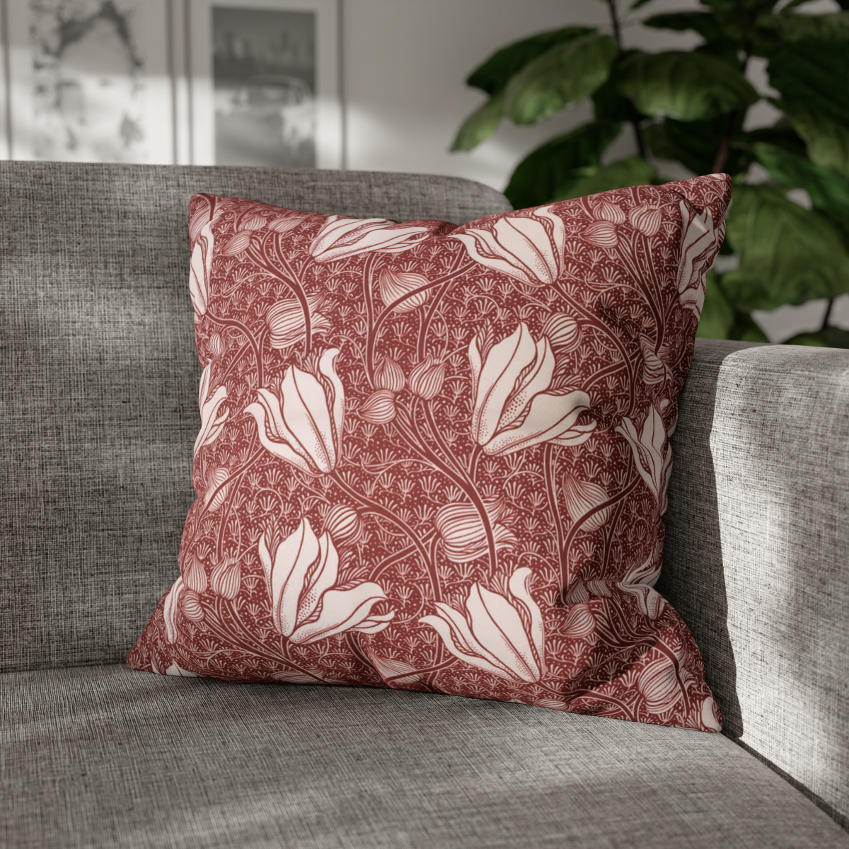 William Morris Tulips in Terracotta - Pillow Case - Image 4