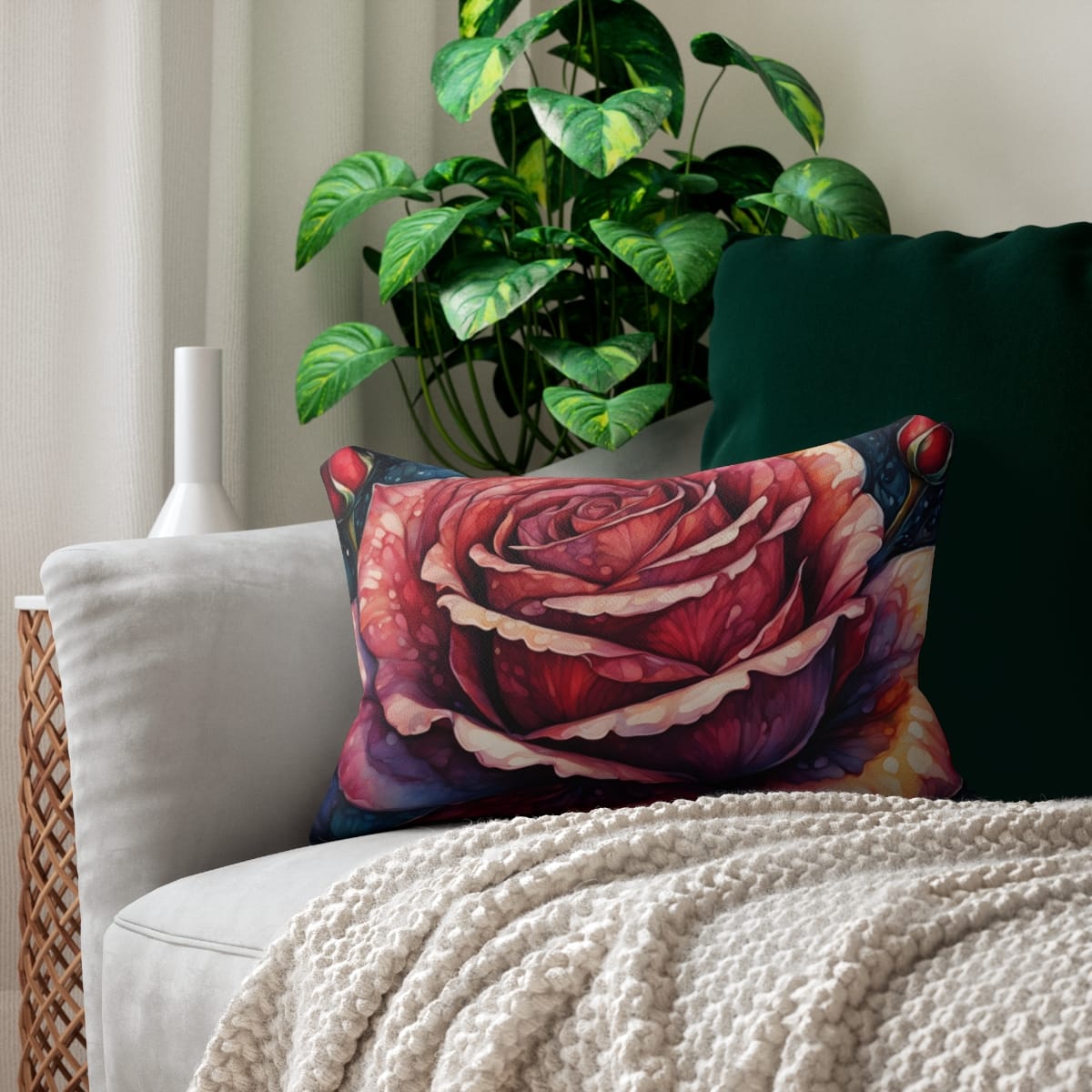 Giant Red Rose Lumbar Pillow  74051-4a - Image 5