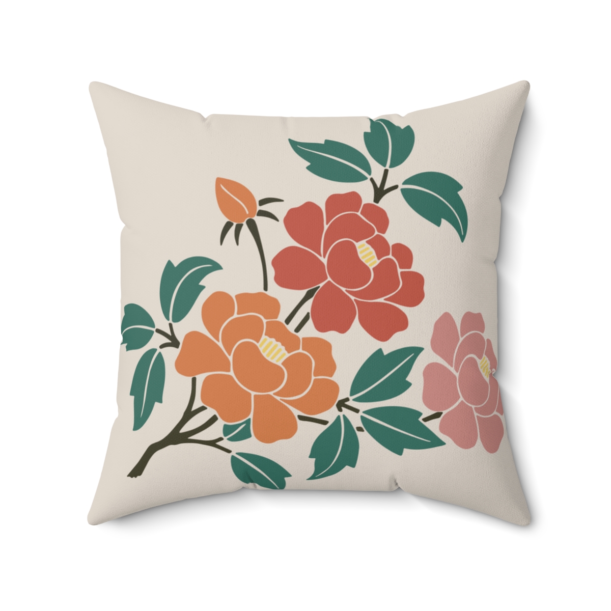 Retro Floral Pattern 1, Square Pillow, 74150-1b