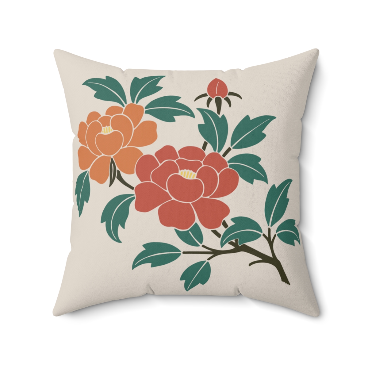 Retro Floral Pattern 2, Square Pillow, 74150-2b