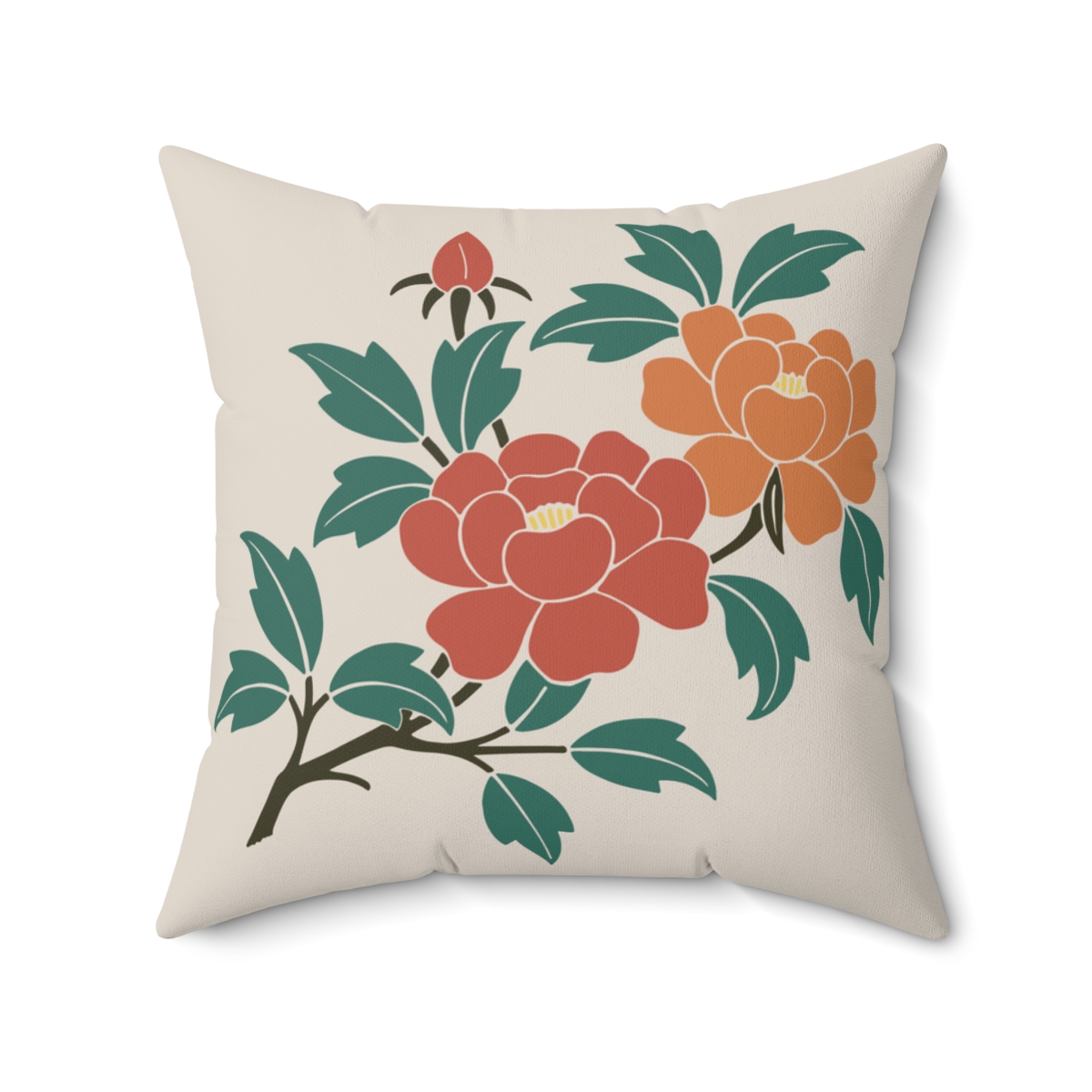 Retro Floral Pattern 2, Square Pillow, 74150-2b - Image 2