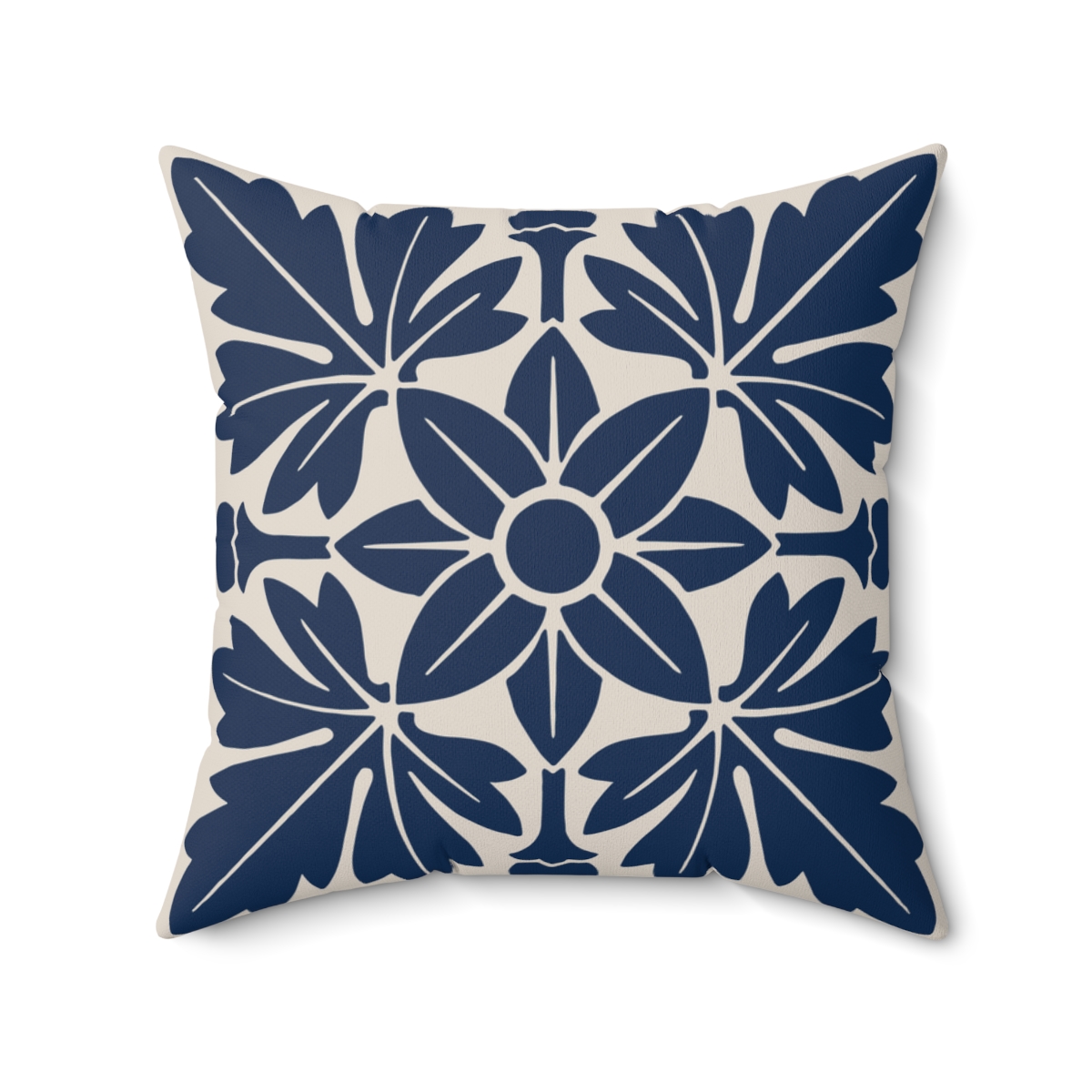 Floral Pattern In Blue. Square Pillow, 74156-1c - Image 2