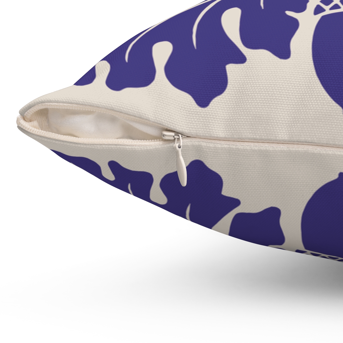 Flower and Foliage Pattern In Purple. Square Pillow, 74156-4f - Image 3