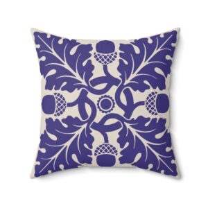 Flower and Foliage Pattern In Purple. Square Pillow, 74156-4f