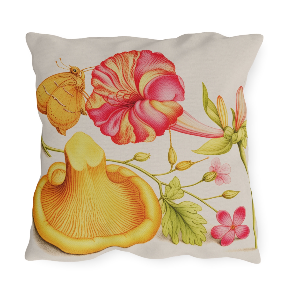 Georg Bocksay Herb Robert & Chanterelle. Outdoor Pillow  A4-9 - Image 2