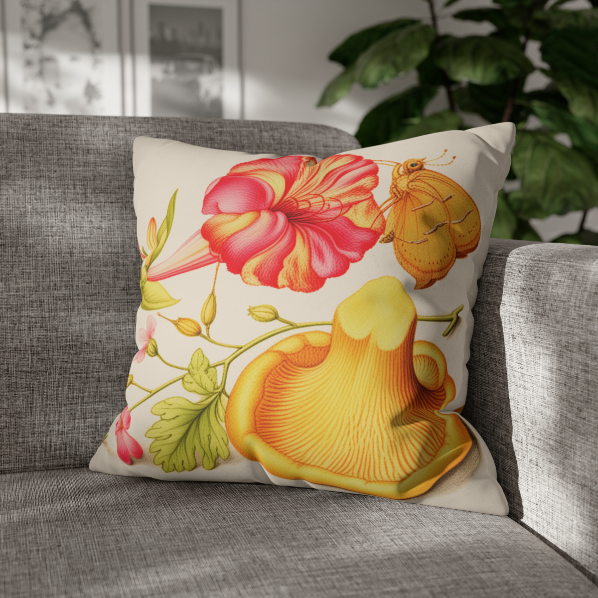 Georg Bocksay Herb Robert & Chanterelle. Pillow Case A4-9 - Image 4