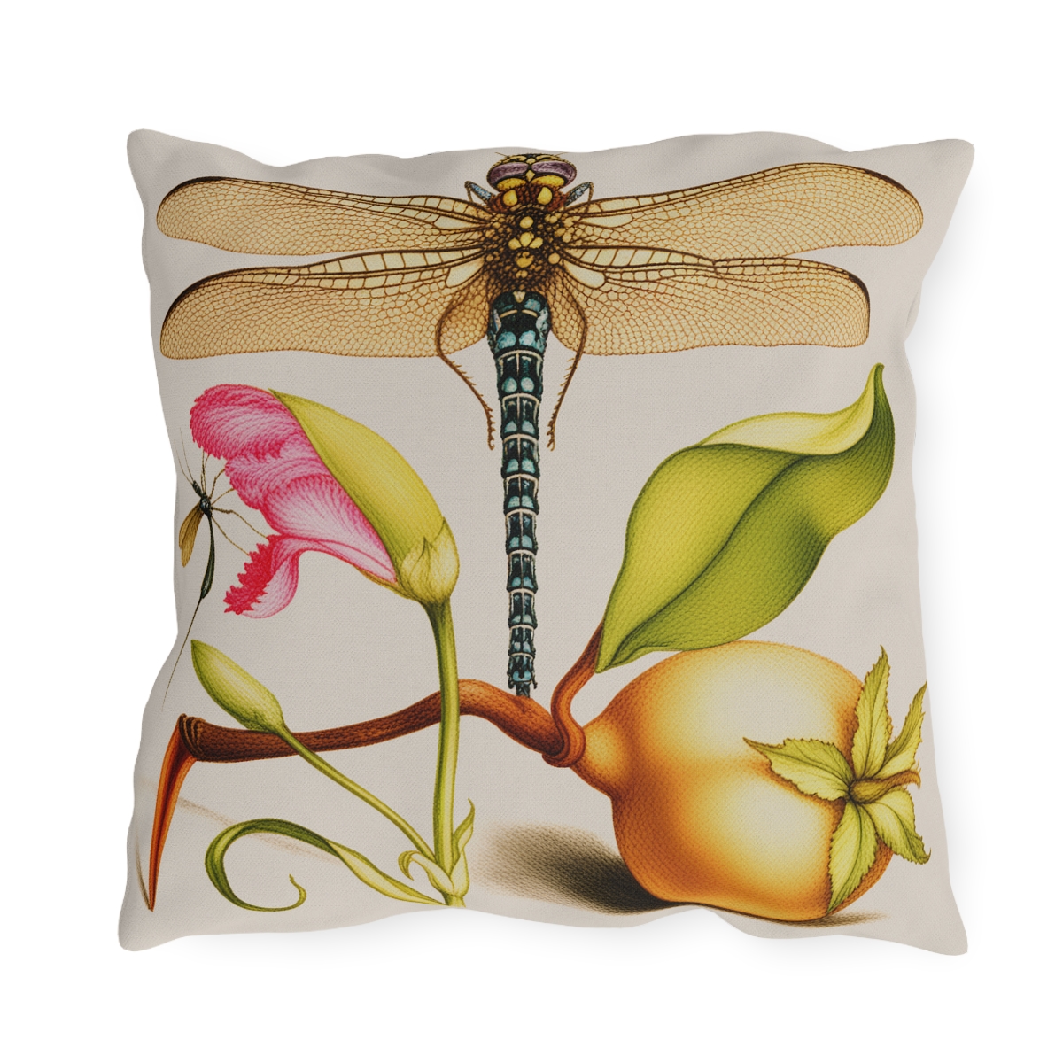 Georg Bocksay Dragonfly & Pear. Outdoor Pillow A4-21 - Image 2