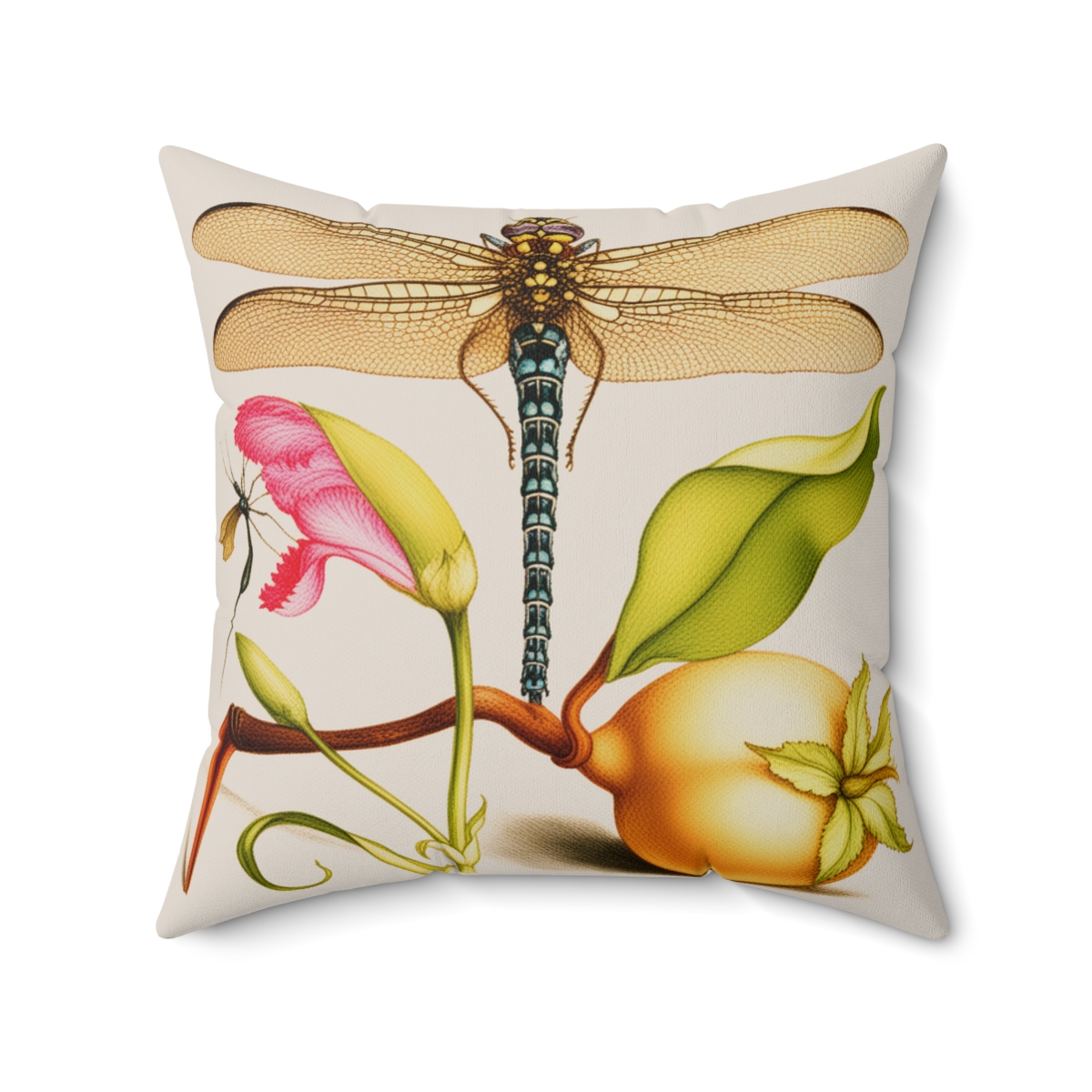 Georg Bocksay Dragonfly & Pear. Square Pillow A4-21 2 Georg Bocksay Dragonfly & Pear. Square Pillow A4-21 - Image 2