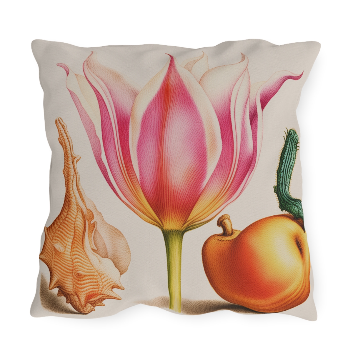 Georg Bocksay Pear & Tulip. Outdoor Pillow A4-5 - Image 2