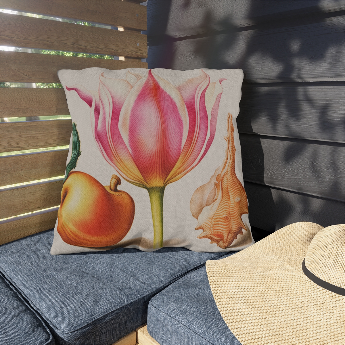 Georg Bocksay Pear & Tulip. Outdoor Pillow A4-5 - Image 3