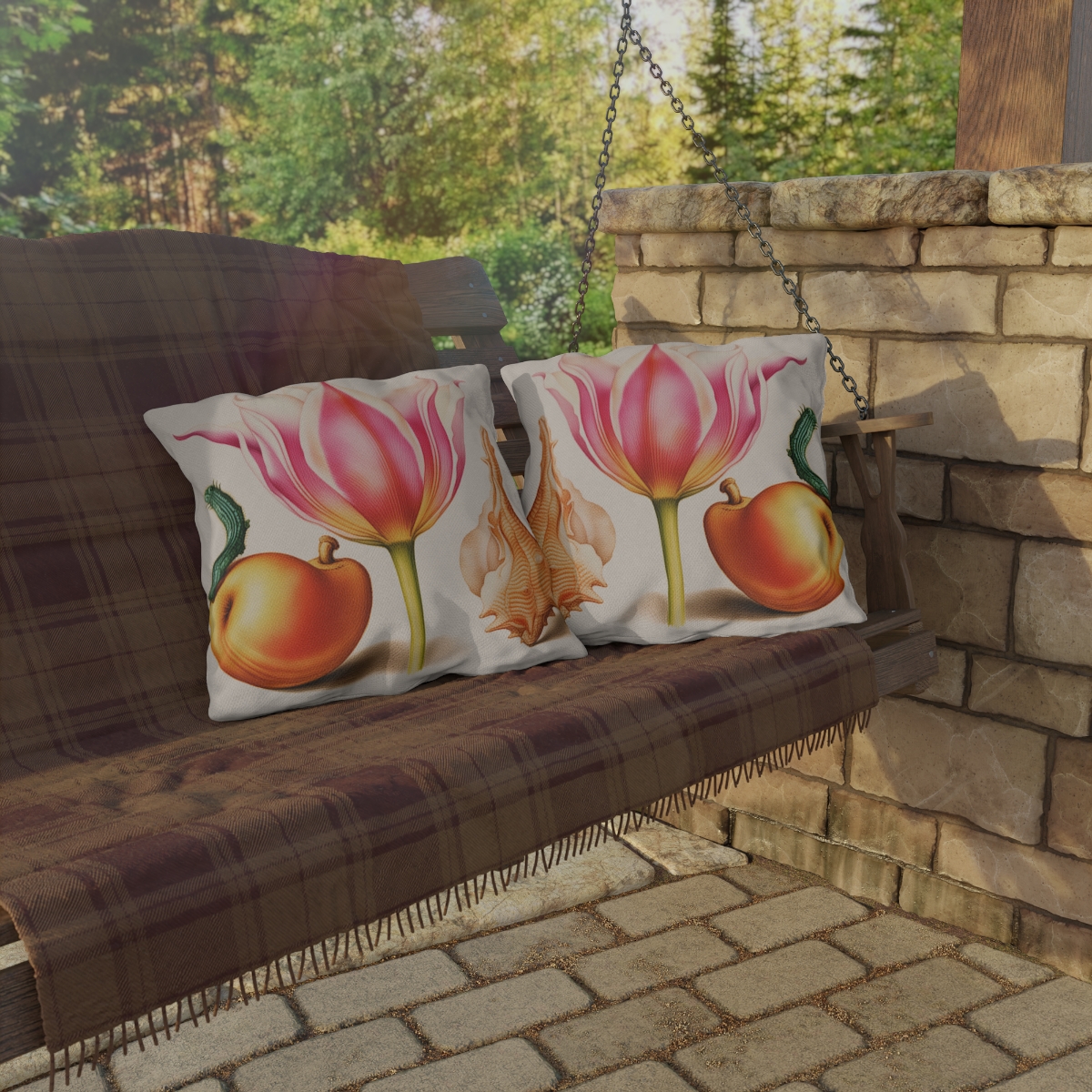 Georg Bocksay Pear & Tulip. Outdoor Pillow A4-5 - Image 4
