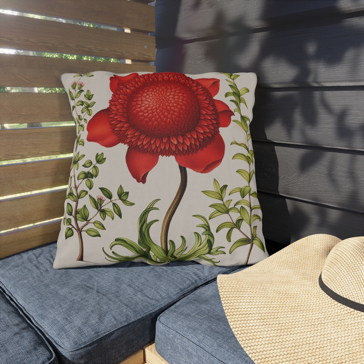 Georg Bocksay Poppy Anemone. Outdoor Pillow A4-1 3 Georg Bocksay Poppy Anemone. Outdoor Pillow A4-1 - Image 3