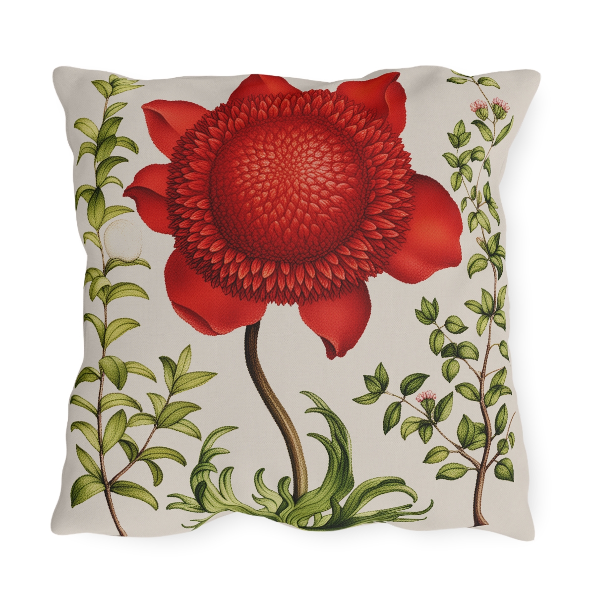 Georg Bocksay Poppy Anemone. Outdoor Pillow A4-1 2 Georg Bocksay Poppy Anemone. Outdoor Pillow A4-1 - Image 2