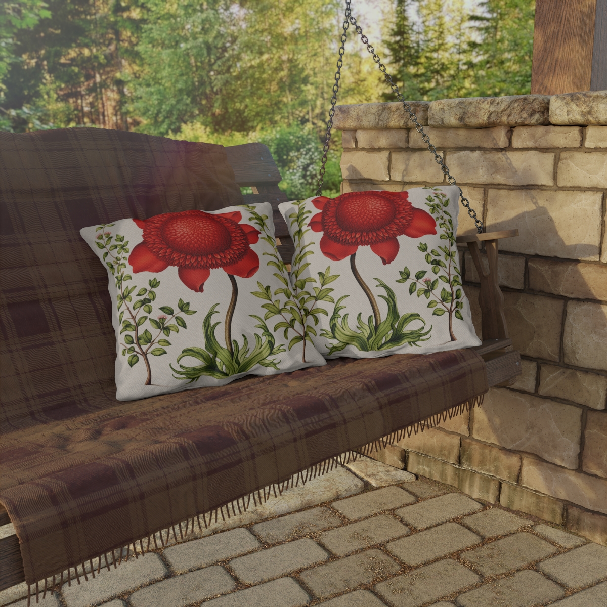 Georg Bocksay Poppy Anemone. Outdoor Pillow A4-1 4 Georg Bocksay Poppy Anemone. Outdoor Pillow A4-1 - Image 4