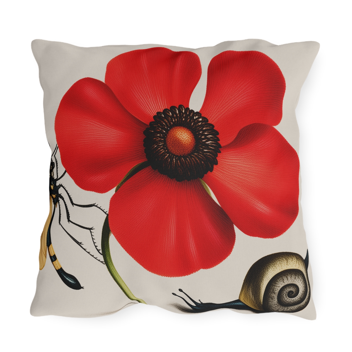 Georg Bocksay Poppy Anemone. Outdoor Pillow A4-2 - Image 2