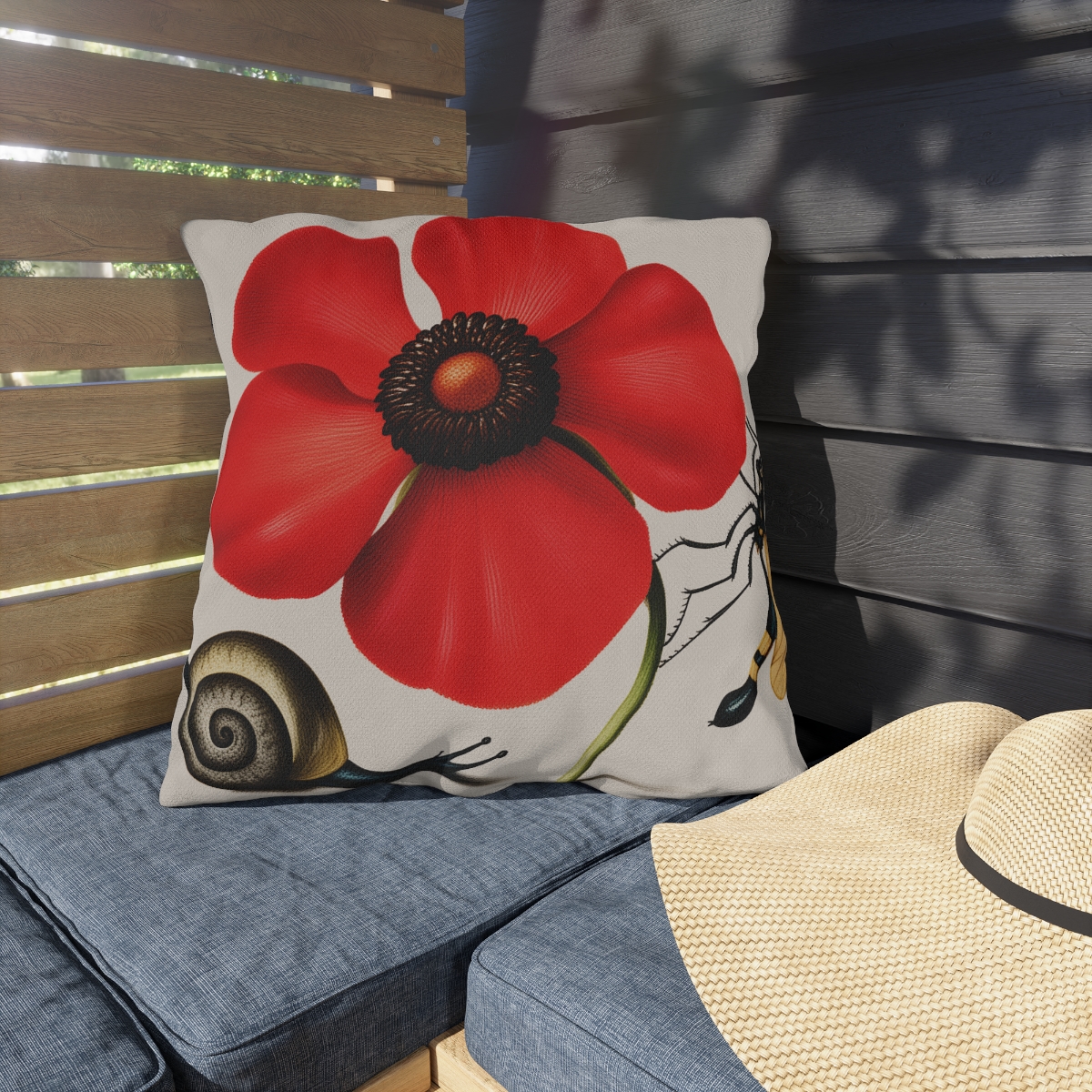 Georg Bocksay Poppy Anemone. Outdoor Pillow A4-2 - Image 3