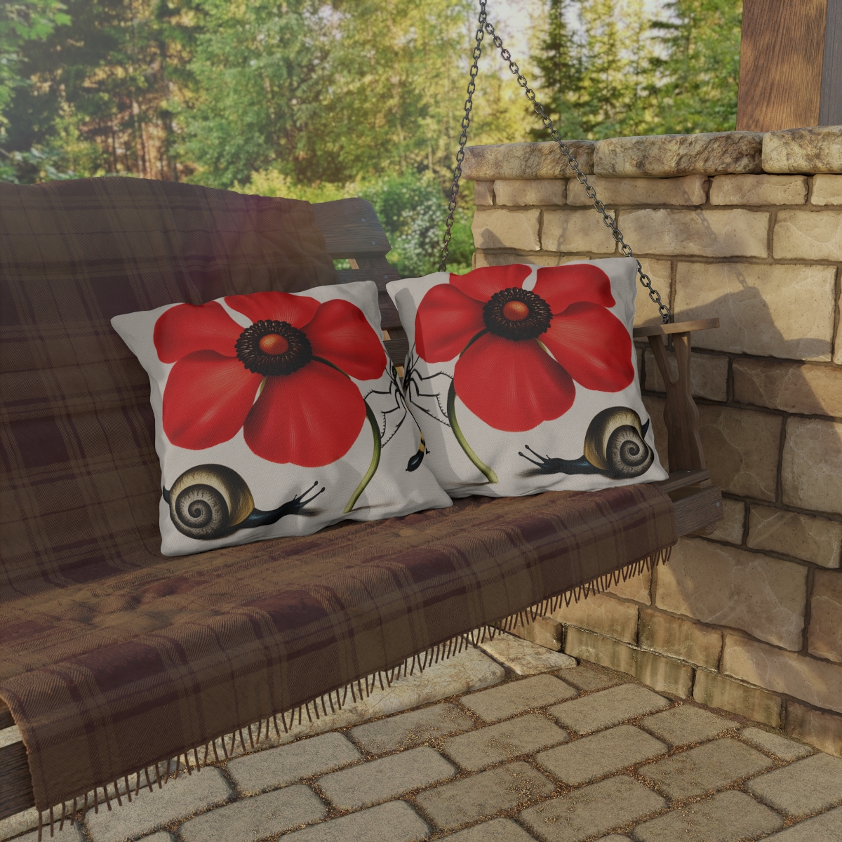 Georg Bocksay Poppy Anemone. Outdoor Pillow A4-2 - Image 4