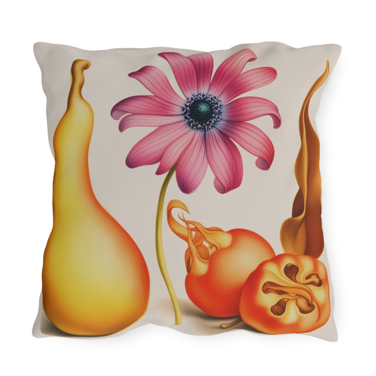 Georg Bocksay Poppy Anemone & Pear. Outdoor Pillow A4-8 2 Georg Bocksay Poppy Anemone & Pear. Outdoor Pillow A4-8 - Image 2