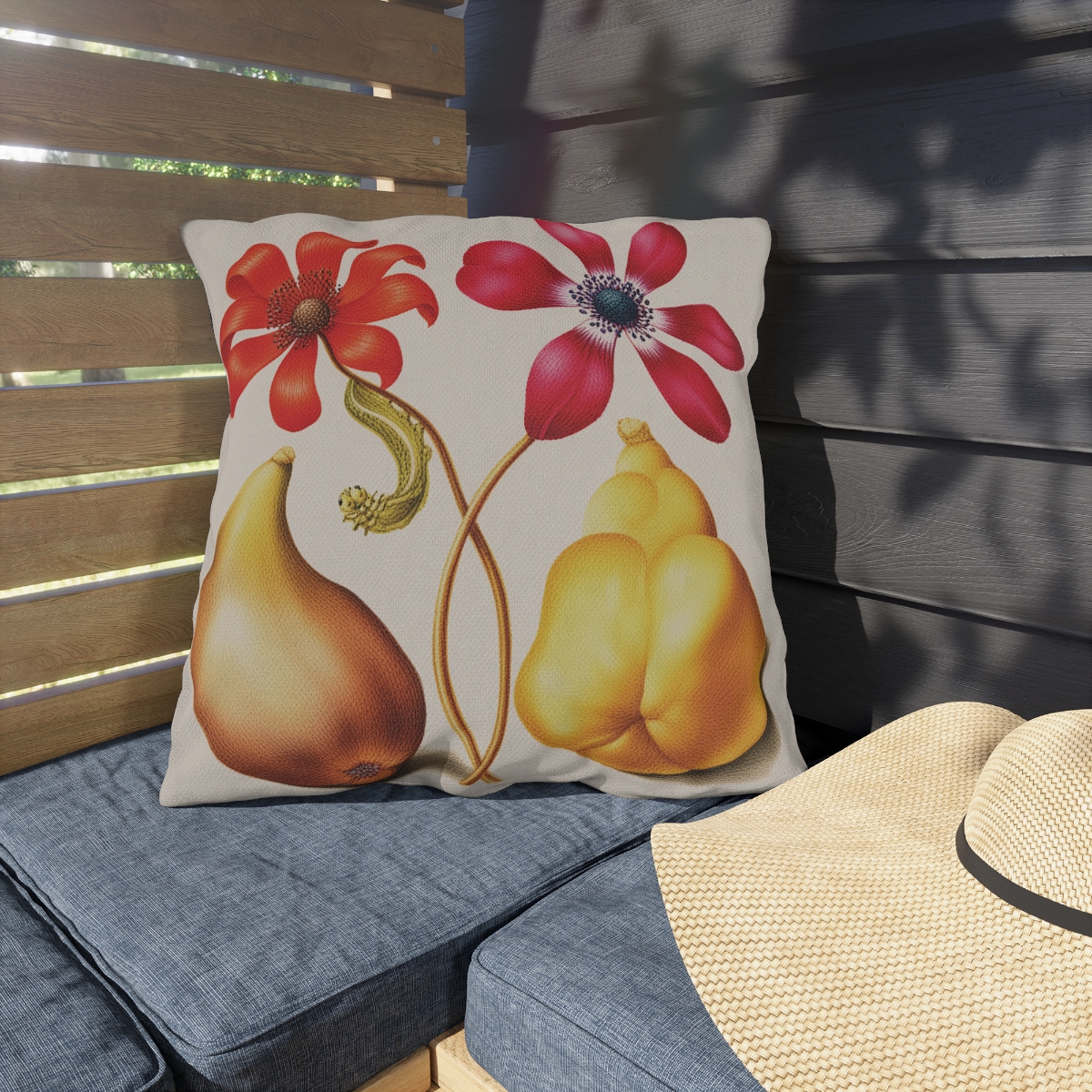 Georg Bocksay Poppy Anemones & Fig. Outdoor Pillow  A4-10 - Image 3