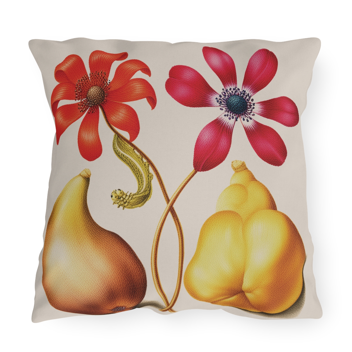 Georg Bocksay Poppy Anemones & Fig. Outdoor Pillow  A4-10