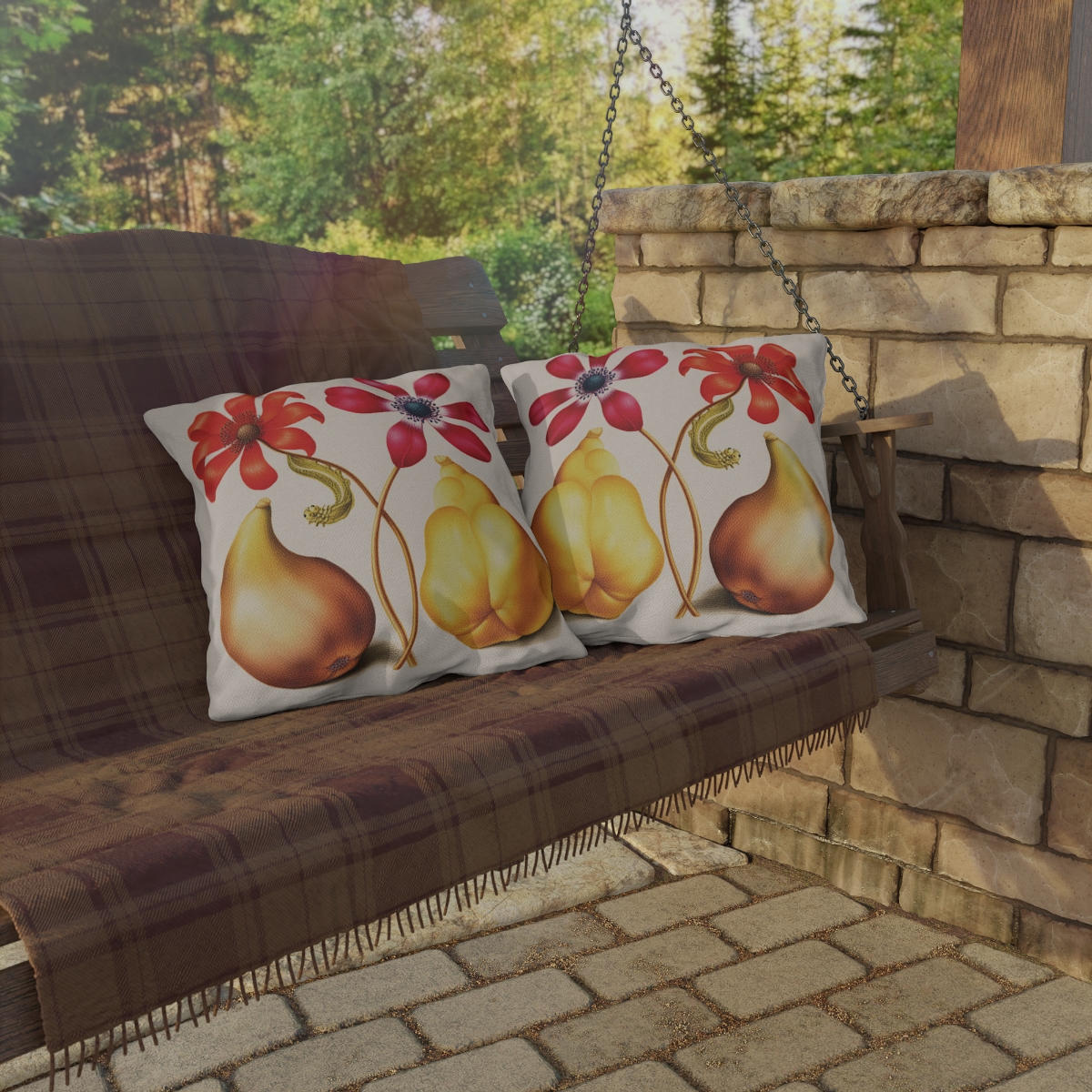 Georg Bocksay Poppy Anemones & Fig. Outdoor Pillow  A4-10 - Image 4