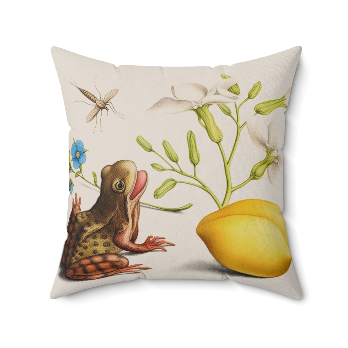 Georg Bocskay Almond & Frog. Square Pillow A4-15 2 Georg Bocskay Almond & Frog. Square Pillow A4-15 - Image 2