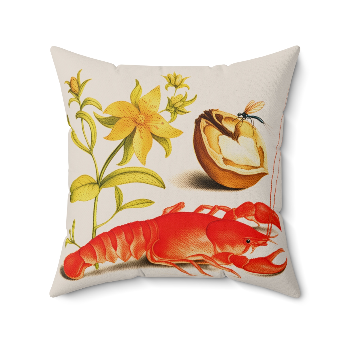 Georg Bocskay English Walnut & Crayfish. Square Pillow A4-19 - Image 2