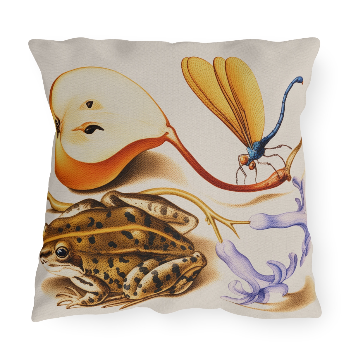 Georg Bocskay Common Pear & Moor Frog. Outdoor Pillow A4-28