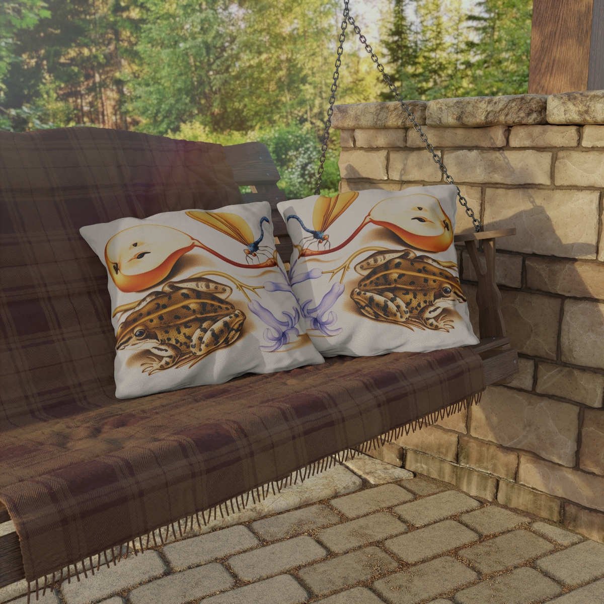 Georg Bocskay Common Pear & Moor Frog. Outdoor Pillow A4-28 - Image 4