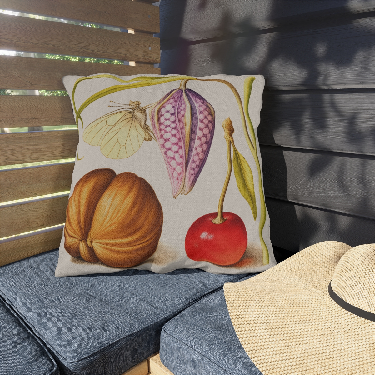 Georg Bocskay English Walnut & Sweet Cherry. Outdoor Pillow A4-11 - Image 3
