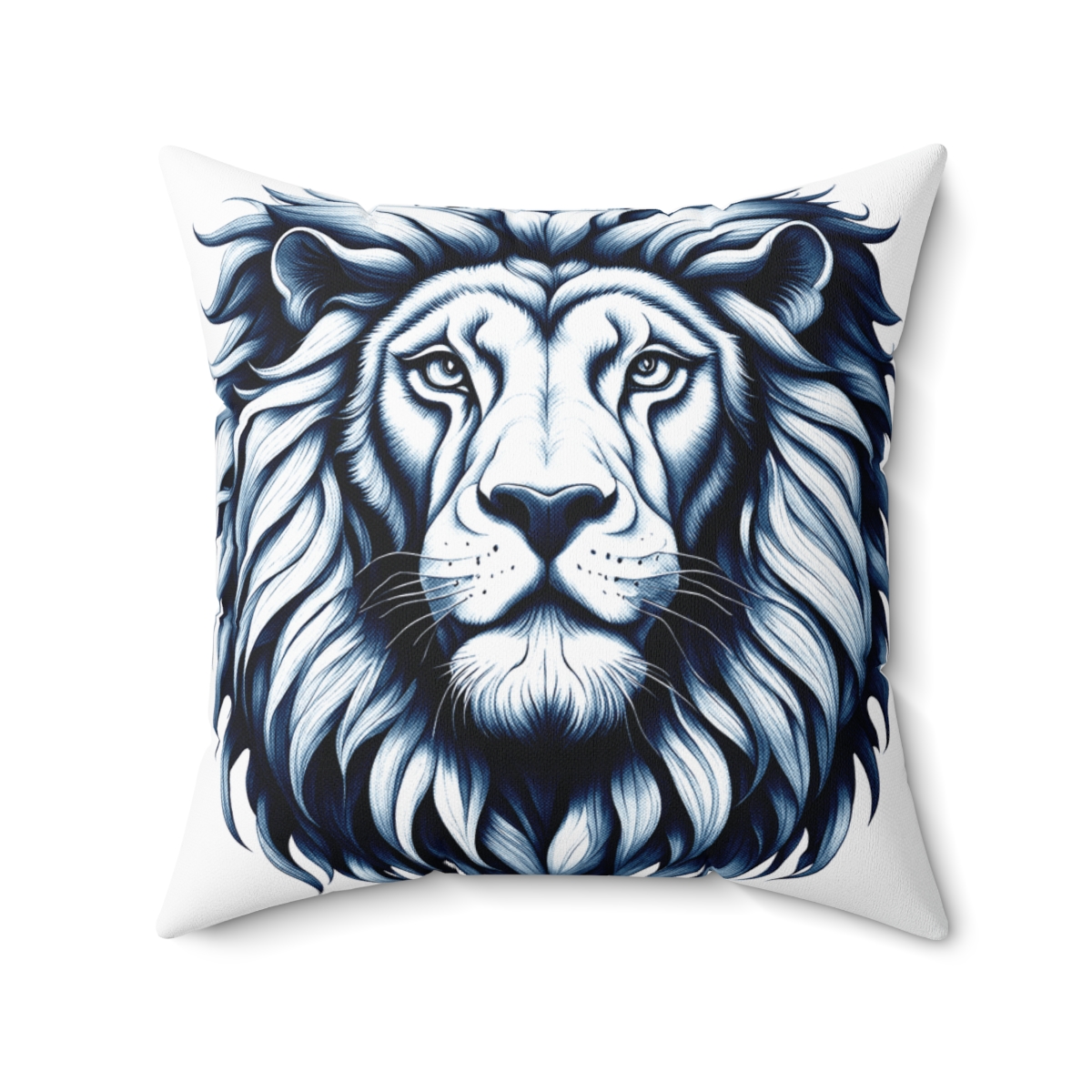 Lion Head in B&W Square Pillow, 74035-1b