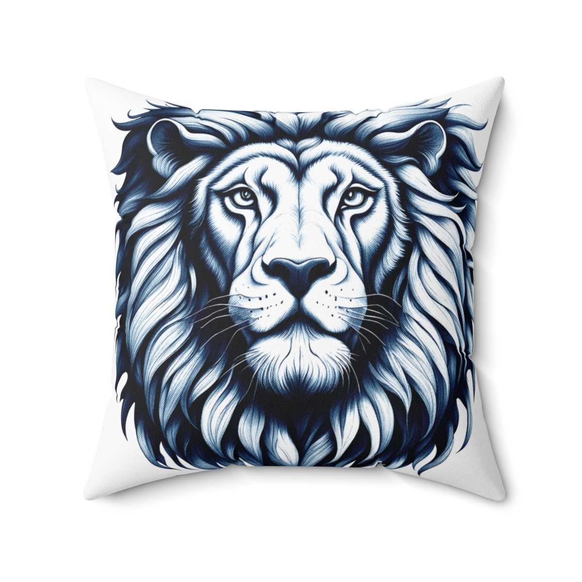 Lion Head in B&W Square Pillow, 74035-1b - Image 2