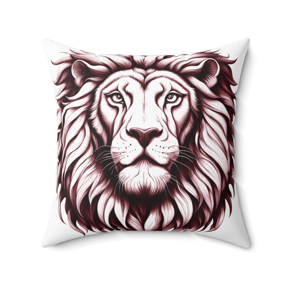 Lion Head Monochrome Square Pillow, 74035-1c