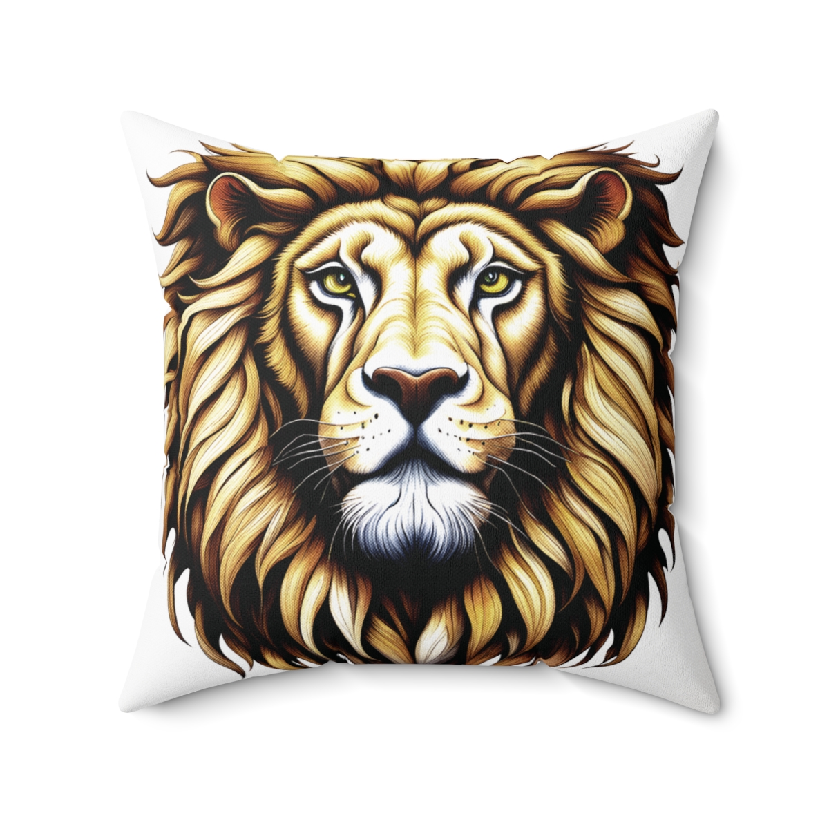 Lion Head Square Pillow, 74035-1a