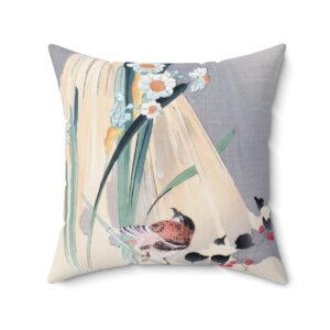 Ohara Koson Bird & Hay Bundle. Square Pillow J12-20