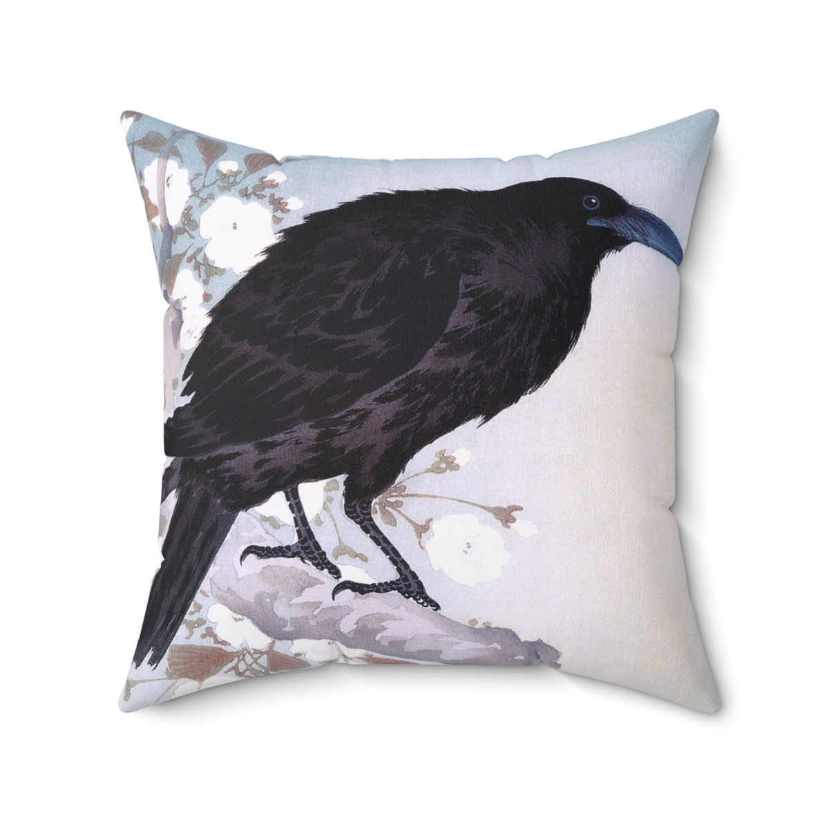 Ohara Koson Crow & Full Moon. Square Pillow J12-25 - Image 2